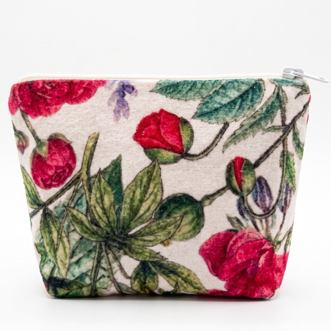 Lipstick Pouches Brushed Cotton - Raspberry Rose
