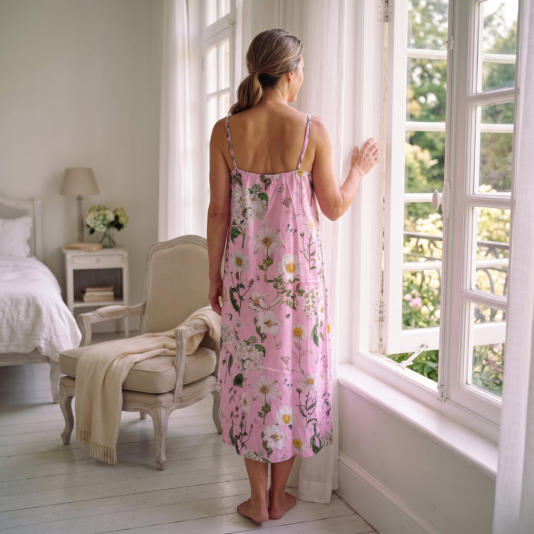 Long Strappy Nightie - Pink Dreams