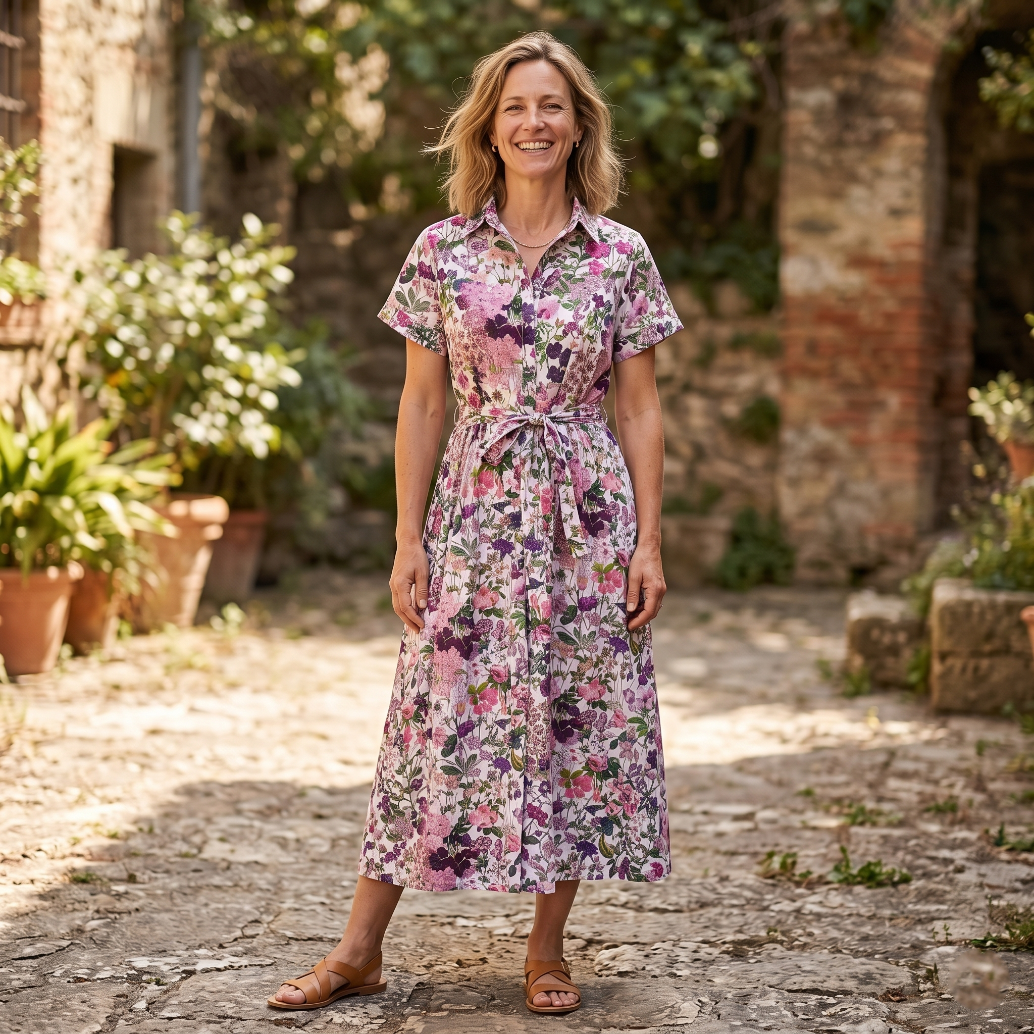 Lottie Cotton Dress - Blush Blooms