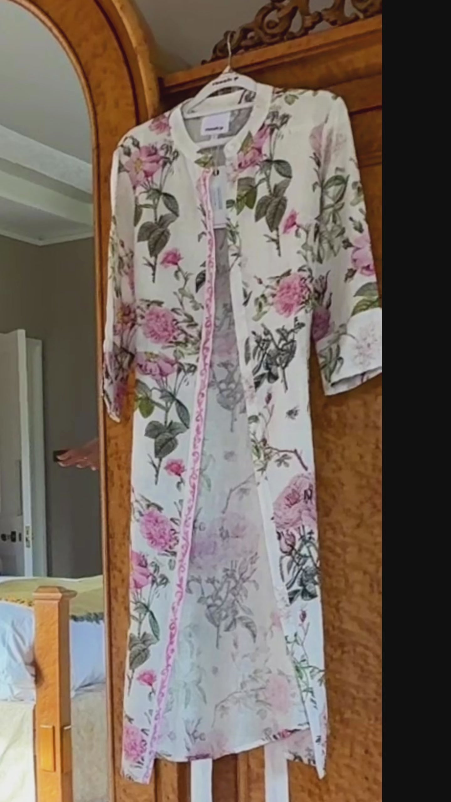 Suzie Linen Dress - Rose Garden