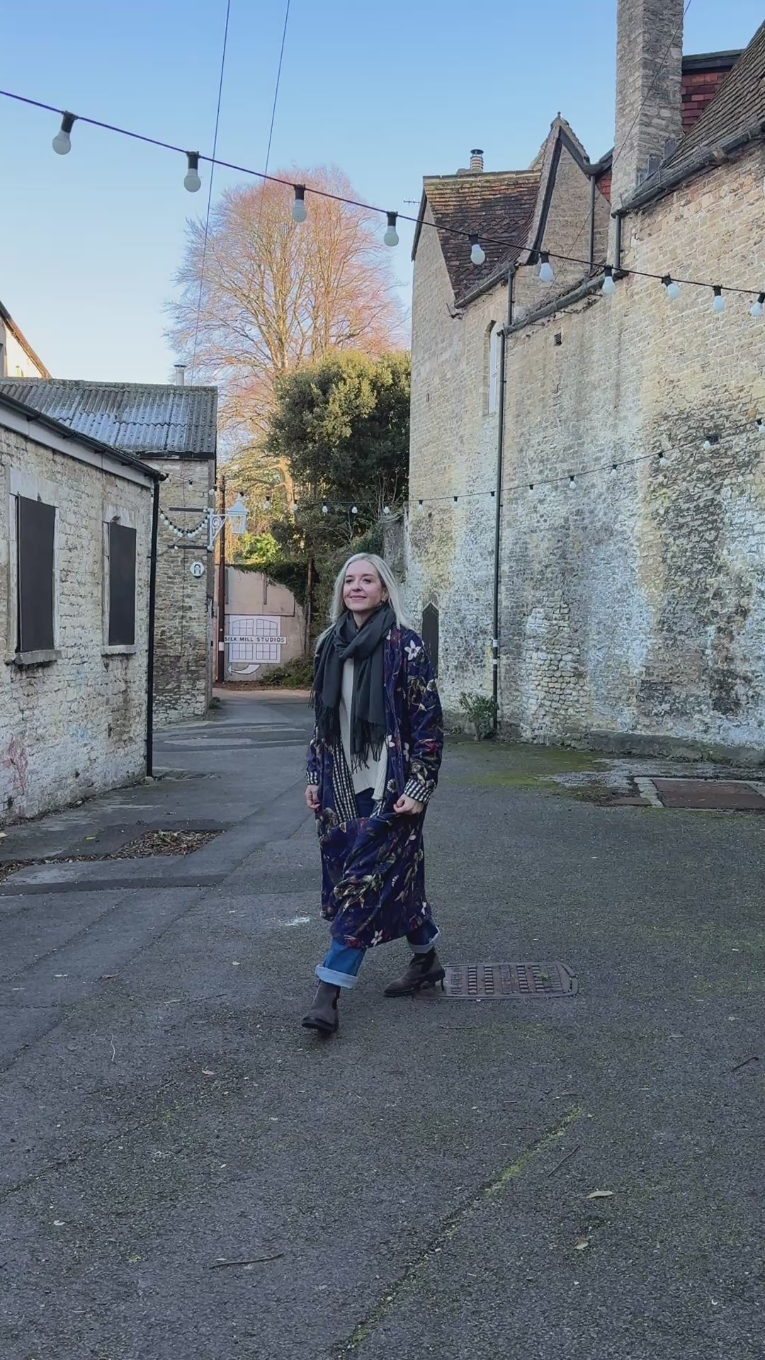 Carla Velvet Dress Coat - Winter Plums