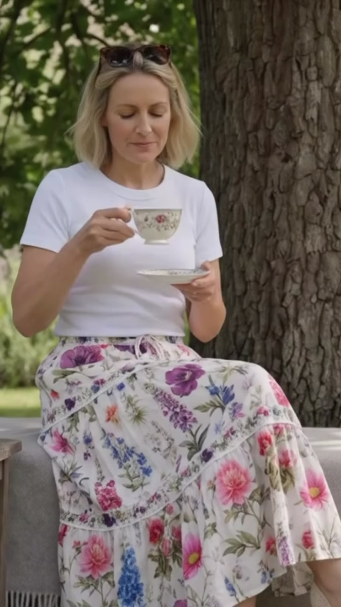 Zoe Tiered Skirt - English Garden