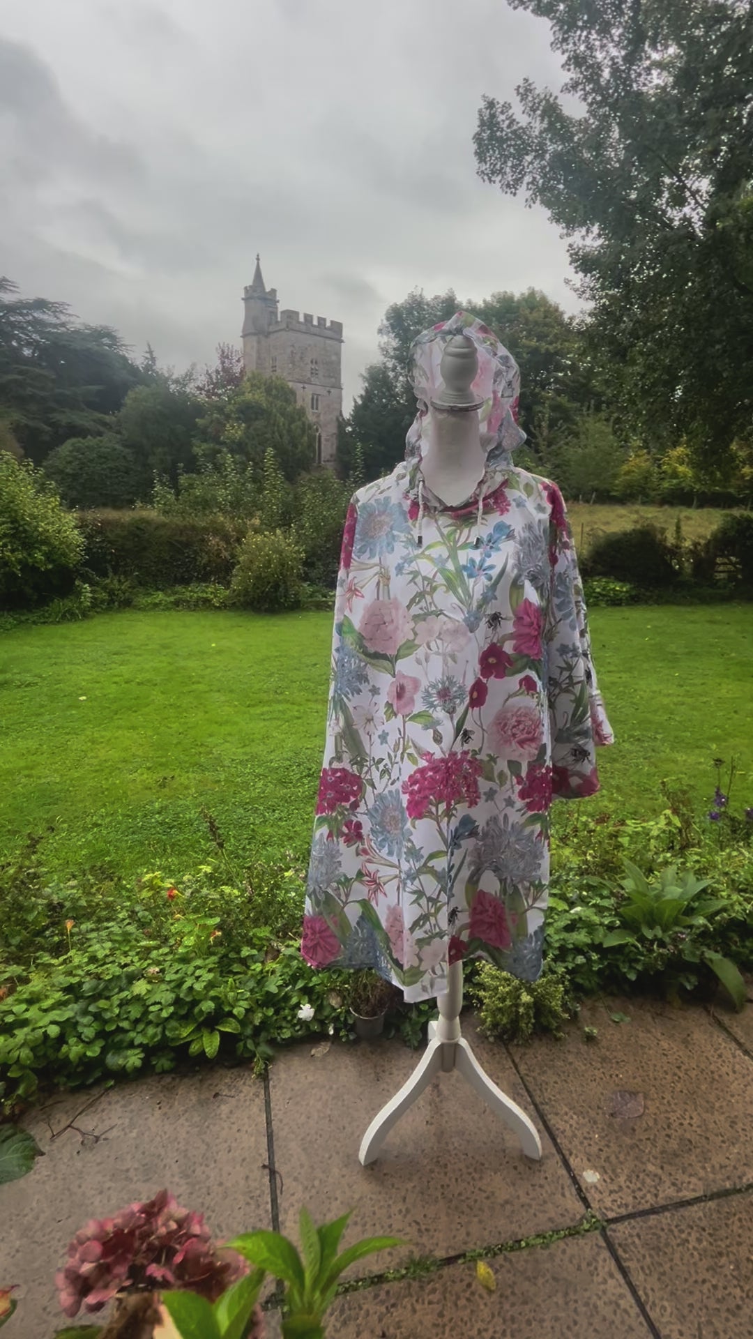 Rosehip Design Rain Poncho is a stylish and practical solution for rainy days, combining fashion with functionality in our beautiful Lavington design with it&