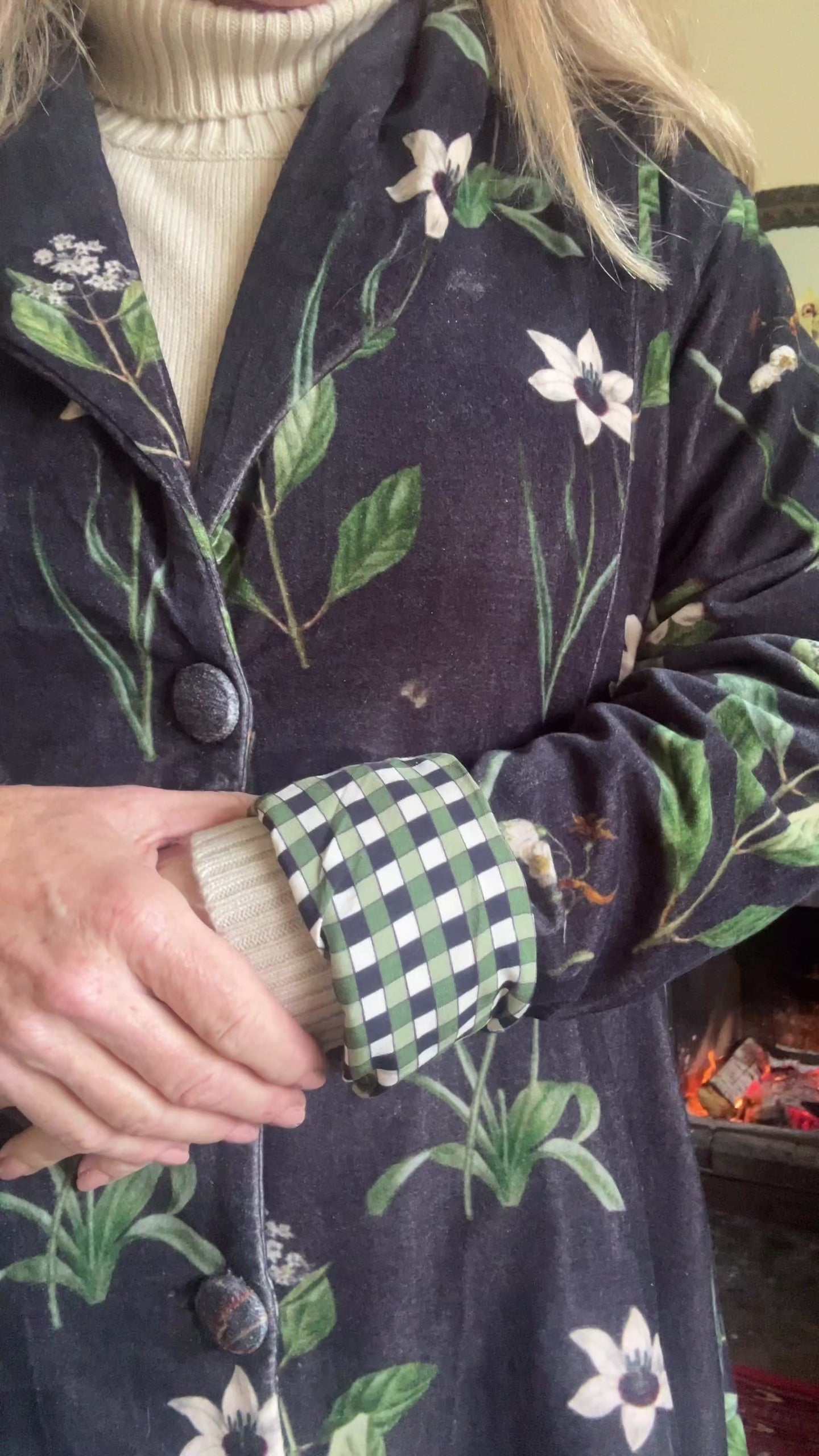 Carla Velvet Coat Dress - Serenity