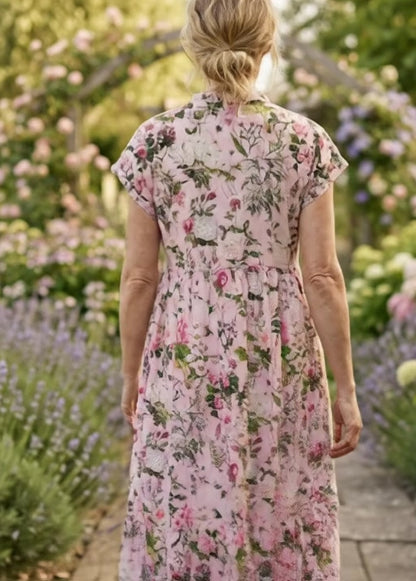 Olivia Cotton Dress - Pink Bouquet