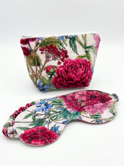 Quilted Eye Mask - Raspberry Rose