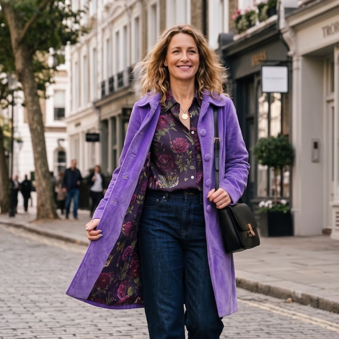 Sabrina Velvet Coat - Violet