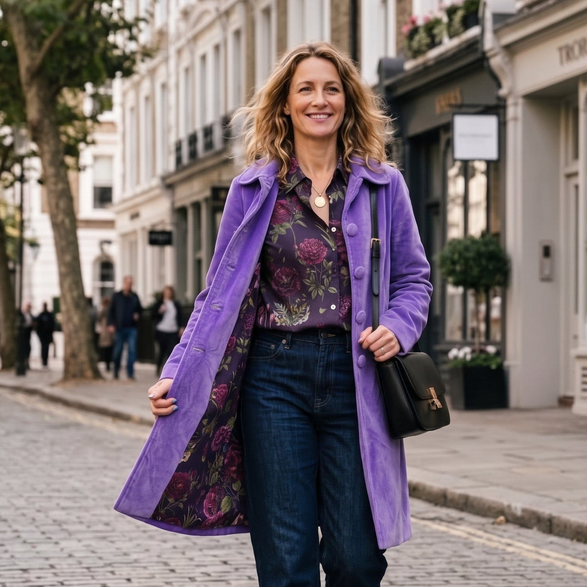 Sabrina Velvet Coat - Irvine Violet