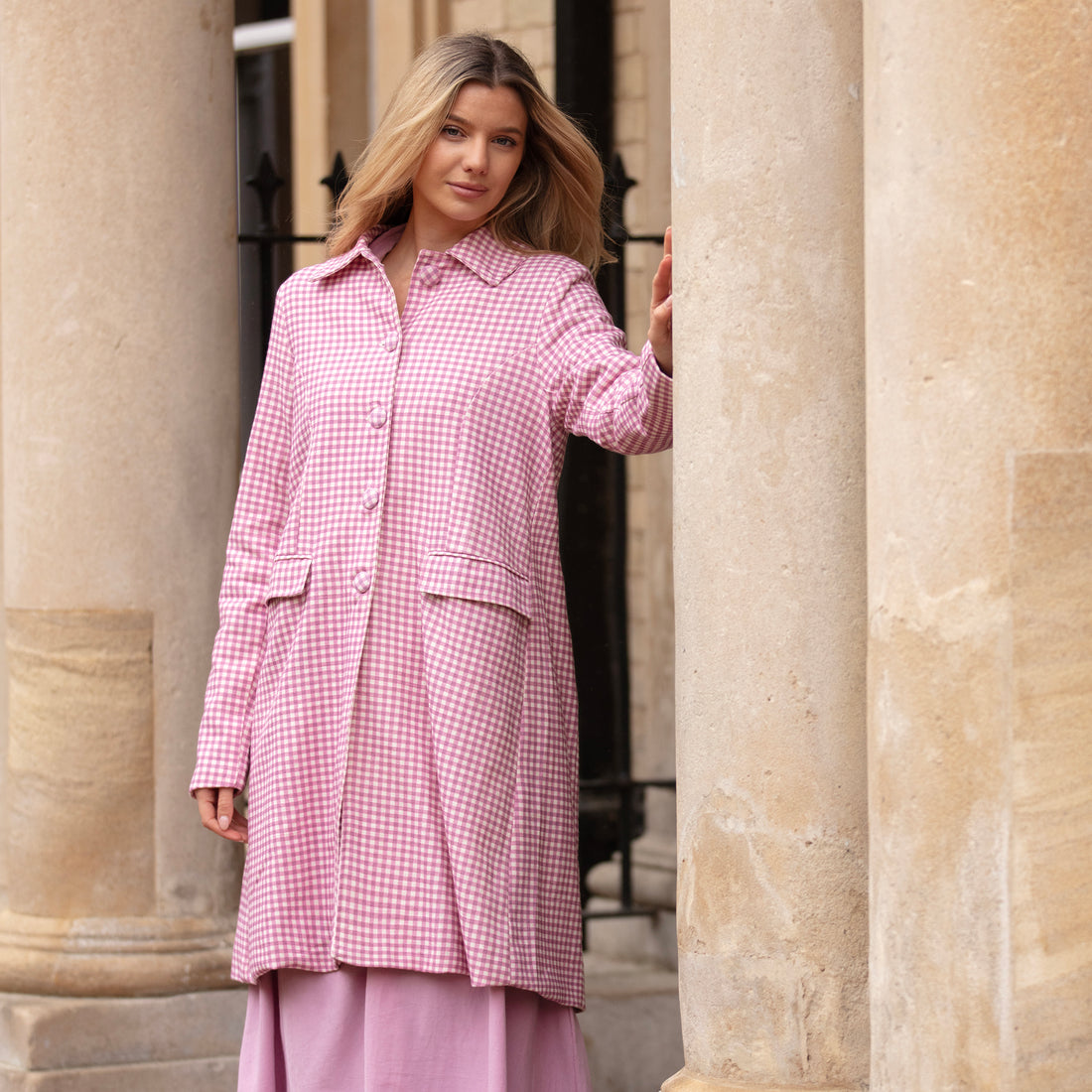Sabrina Coat - Mauve Check