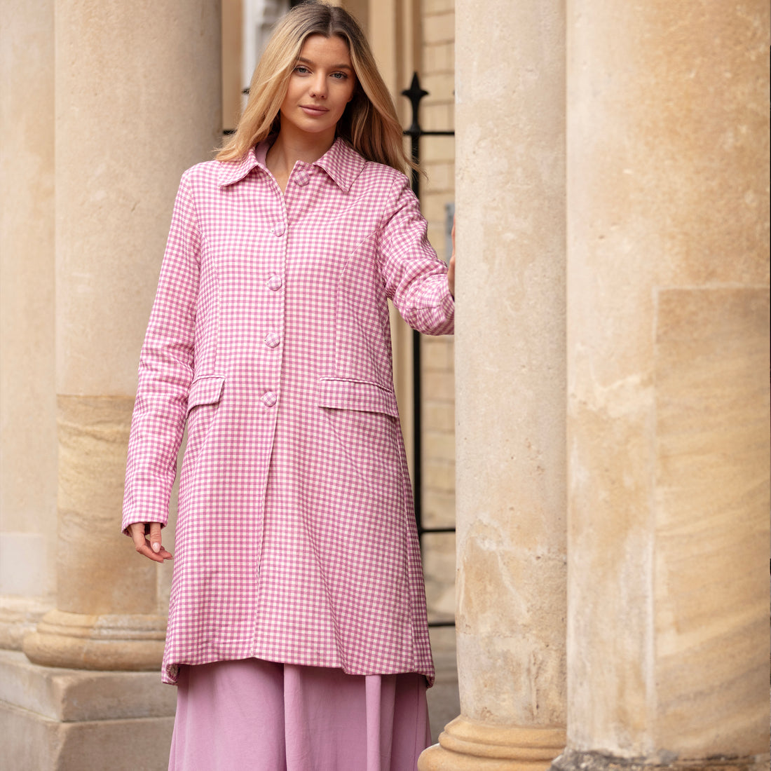 Sabrina Coat - Mauve Check