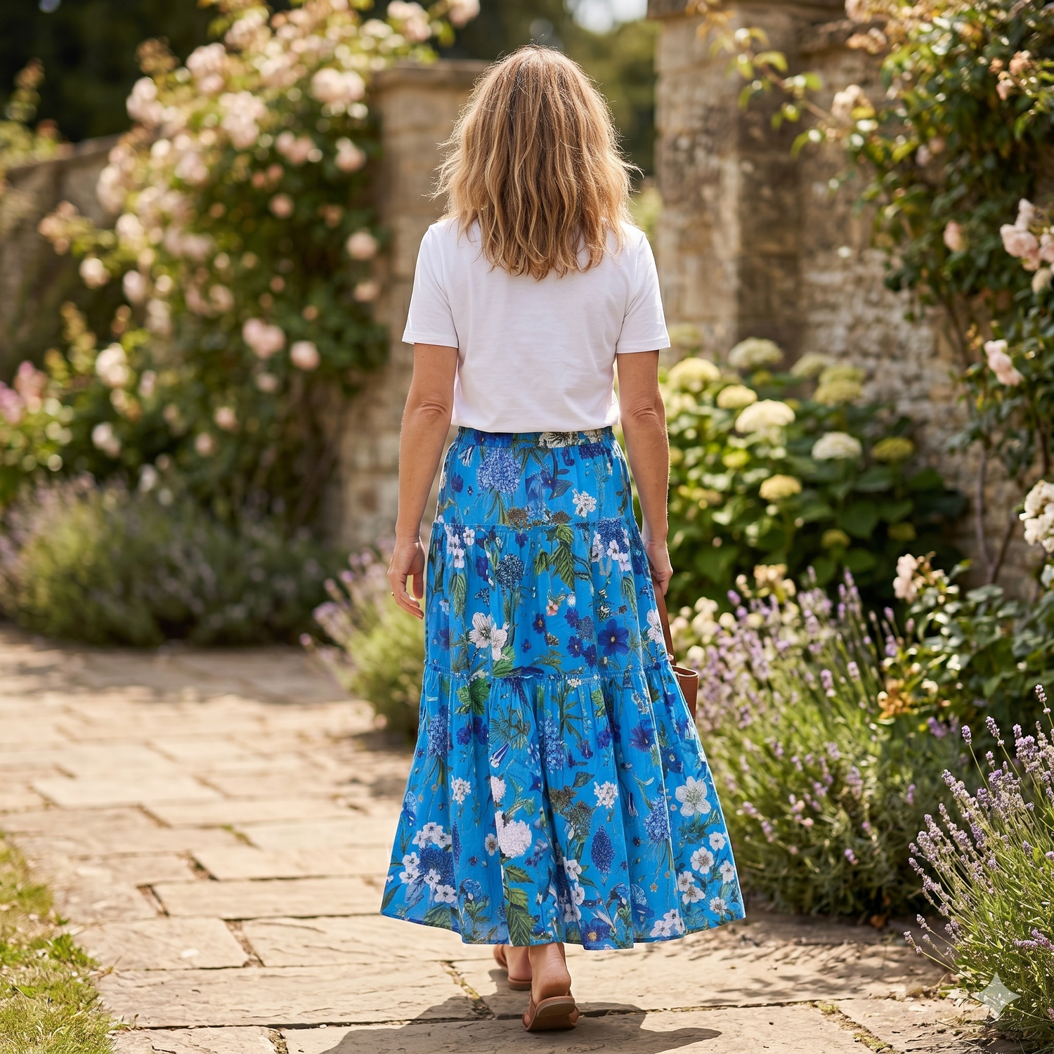 Sally Cotton Skirt - Cobalt Blue