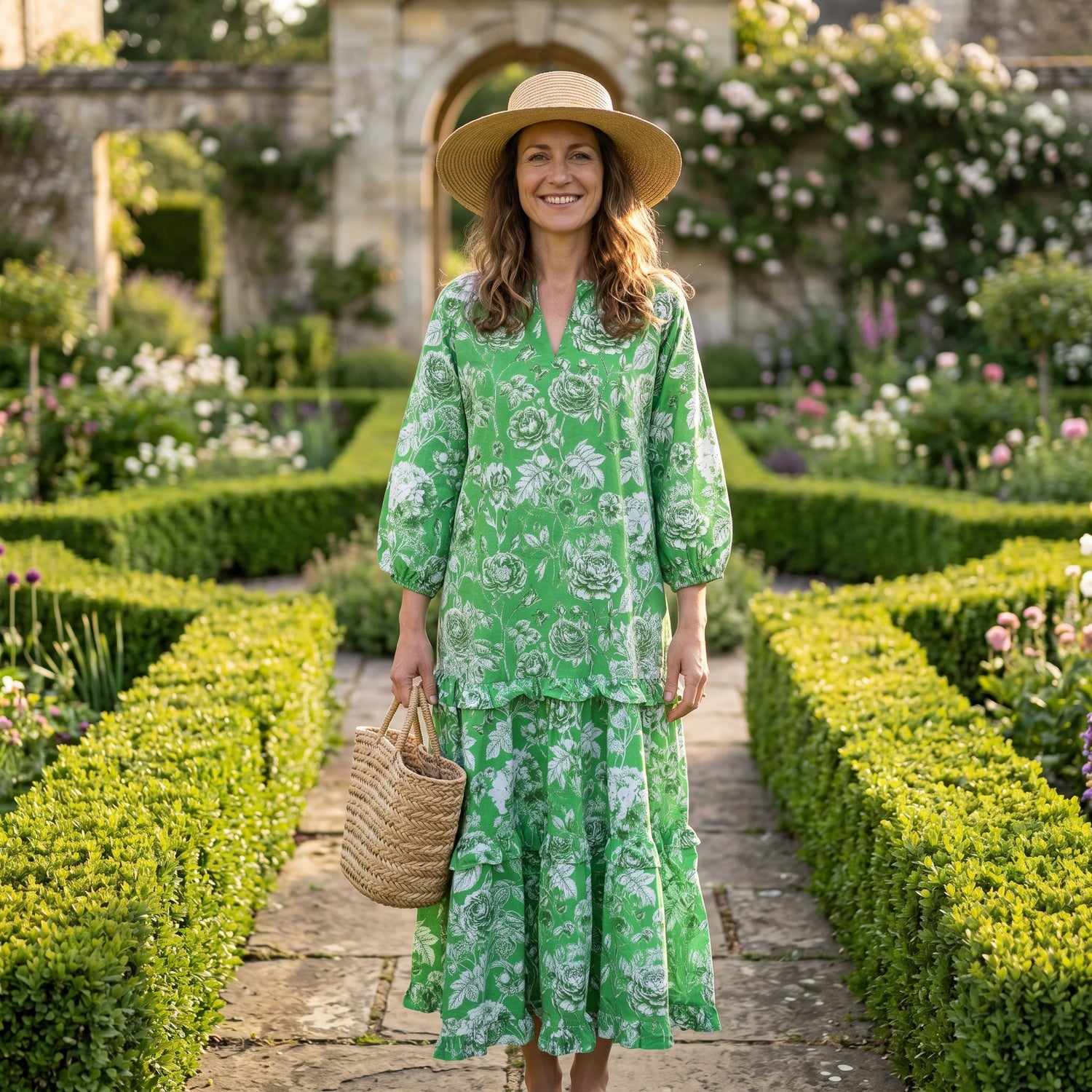 Scarlett Cotton Dress - Norton Apple