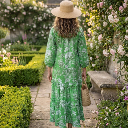 Scarlett Cotton Dress - Norton Apple