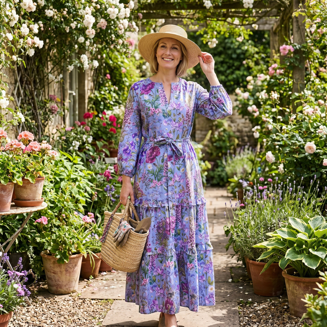 Scarlett Cotton Dress - Musgrove Lilac