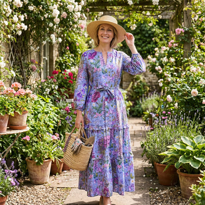 Scarlett Cotton Dress - Musgrove Lilac