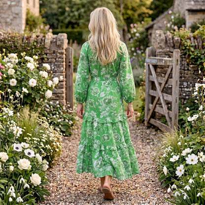Scarlett Cotton Dress - Norton Apple