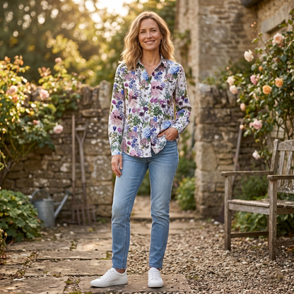 Stacey Cotton Shirt - Petals