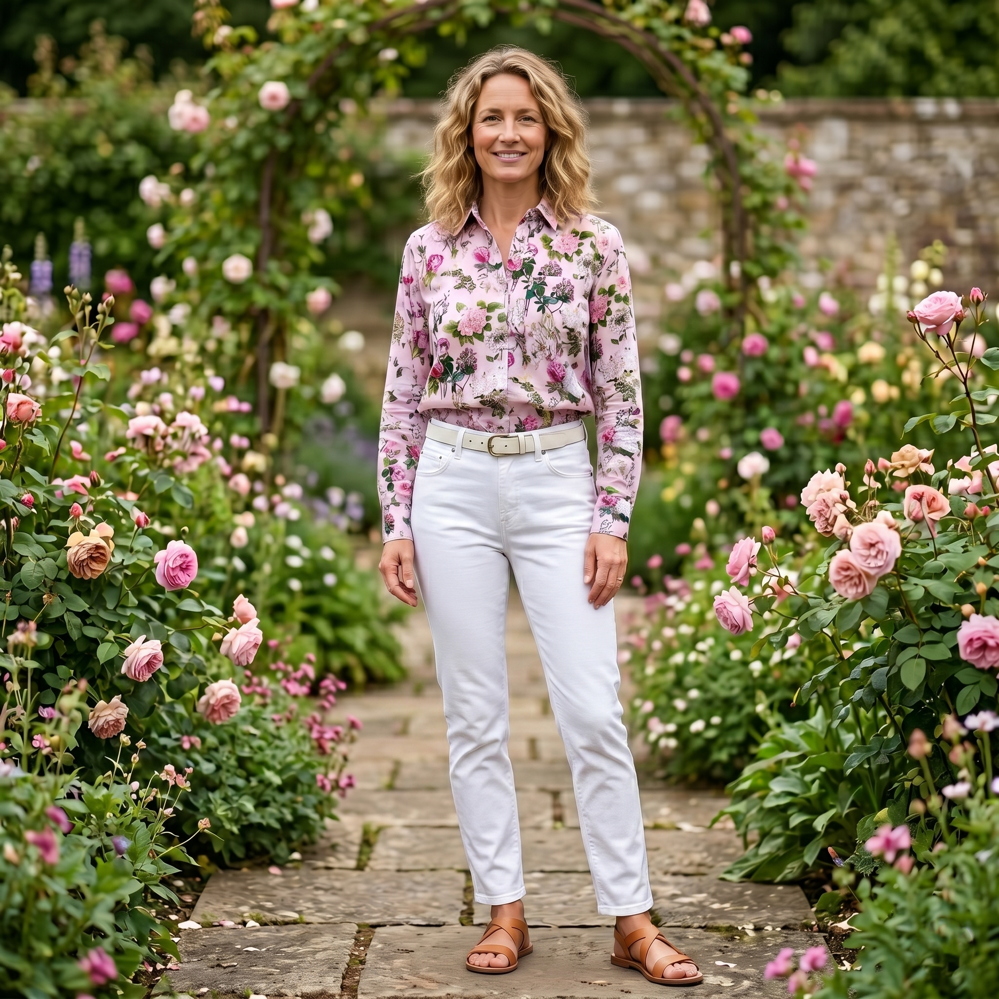 Stacey Cotton Shirt - Pink Bouquet