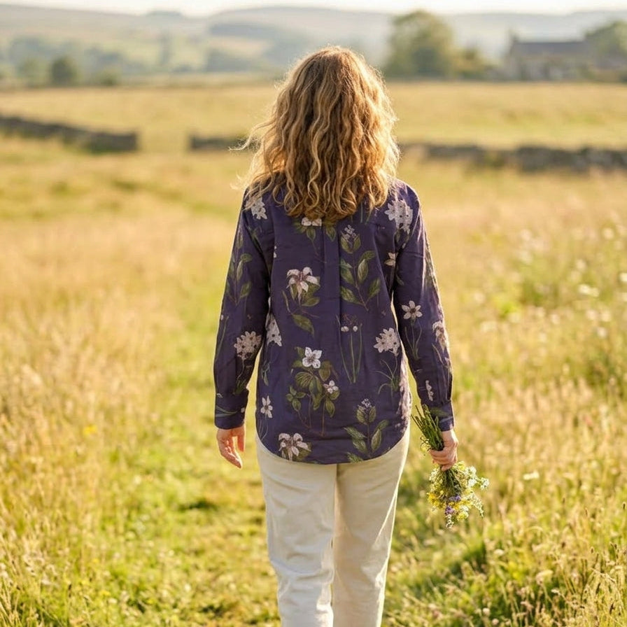 Stacey Cotton Shirt - Serenity Navy