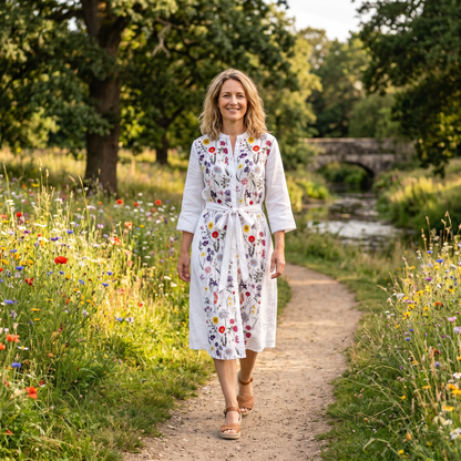 Suzie Linen Dress - Summer Bulbs