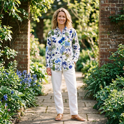 Tilly Linen Shirt - Cobalt