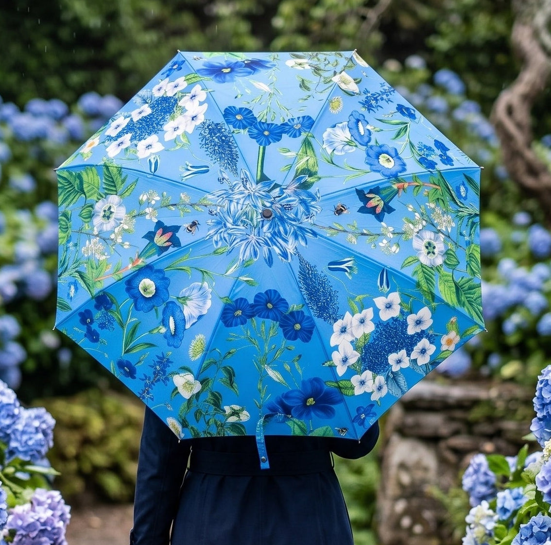 Folding Umbrella - Cobalt Blue