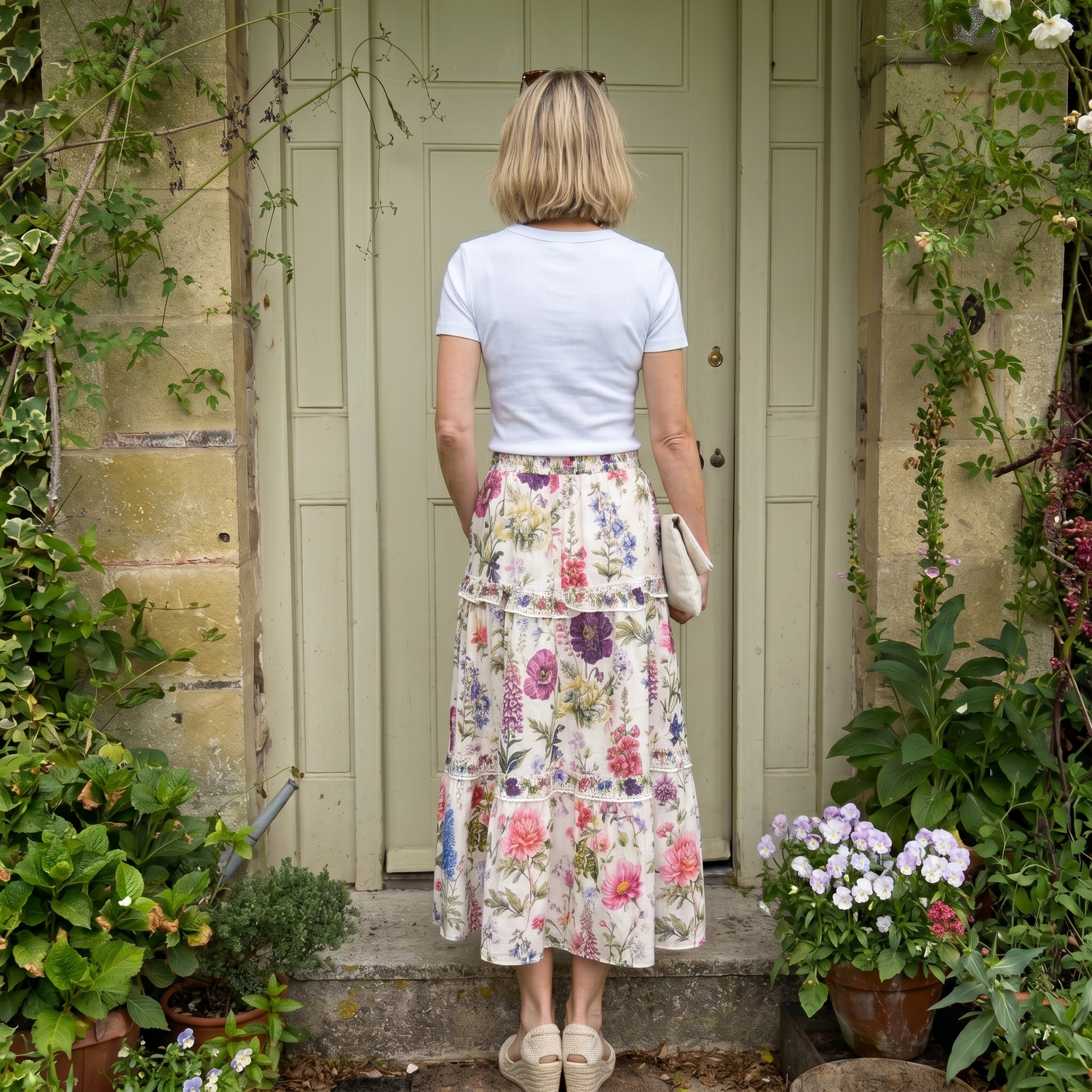 Zoe Tiered Skirt - English Garden